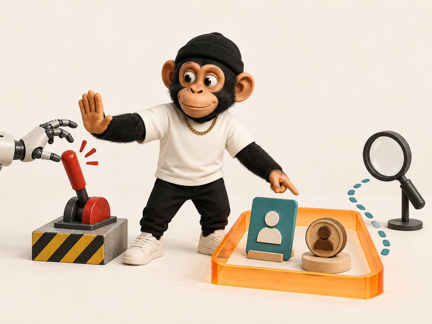 TopiaX mascot stopping an agent before it takes an unauthorized action